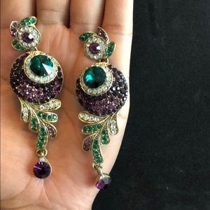 Earrings Elegant colorful dangling long